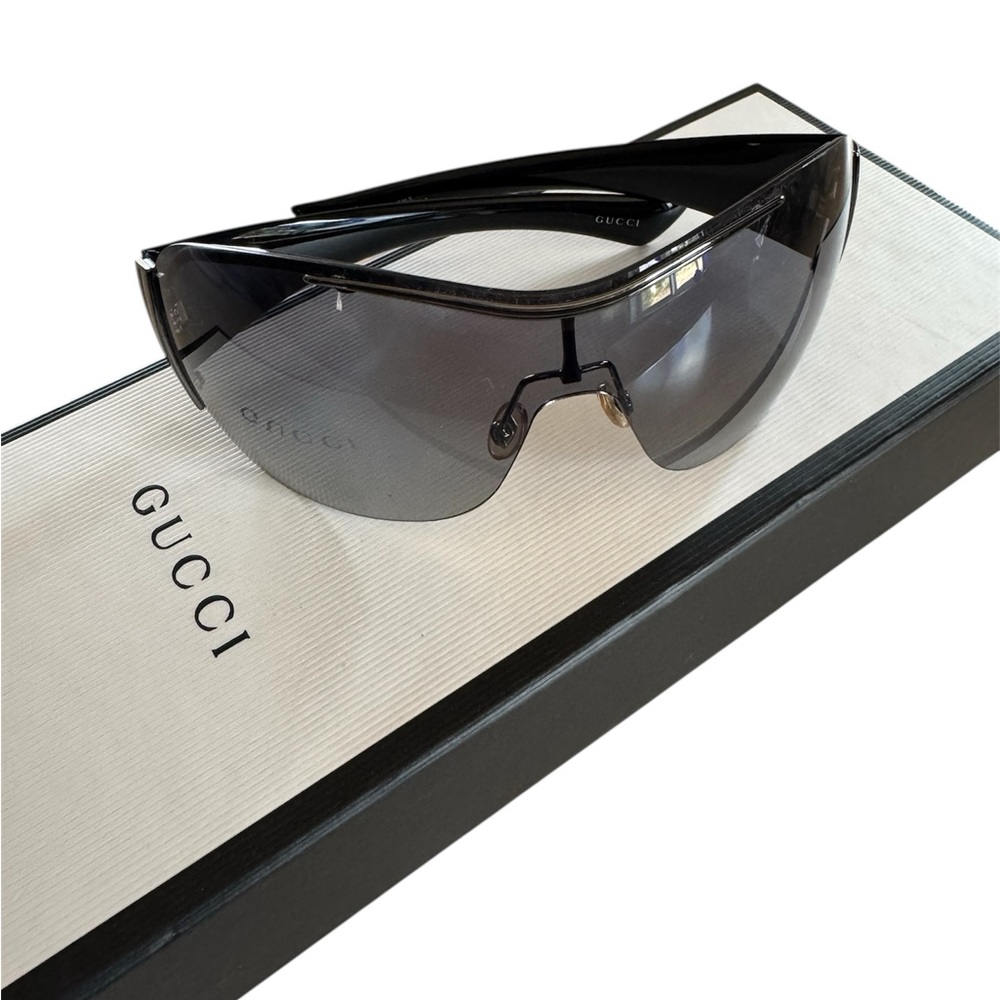 Gucci Black Semi-Rimless Sunglasses 1855